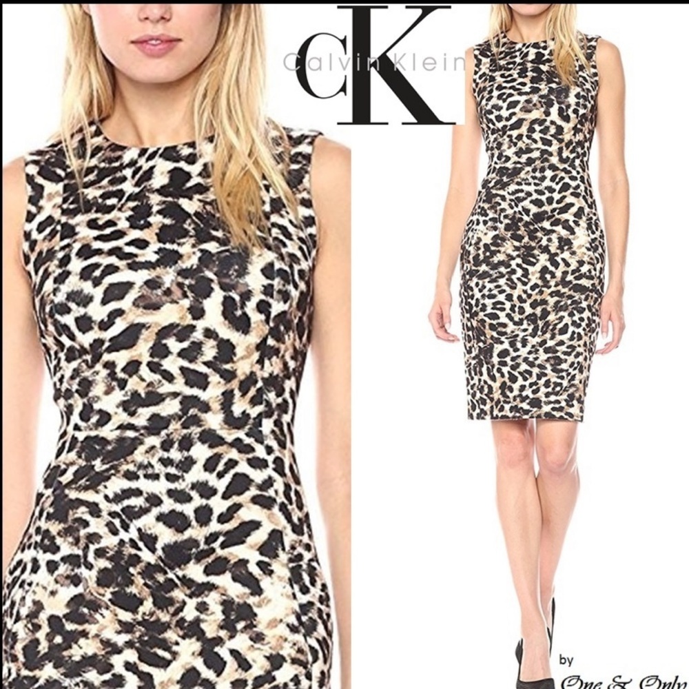 NWT Calvin Klein Leopard Print Dress